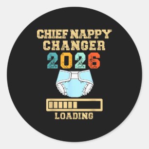 Sticker Rond Responsable de changement de couche 2026 Nouveau b