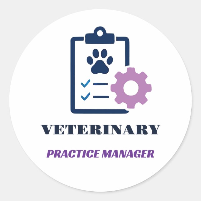 Sticker Rond 🩺 Responsable de clinique vétérinaire 🩺 (Devant)