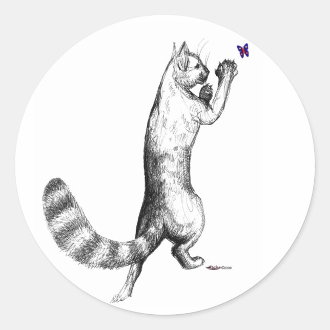 Sticker Rond Ressort de chat (Devant)