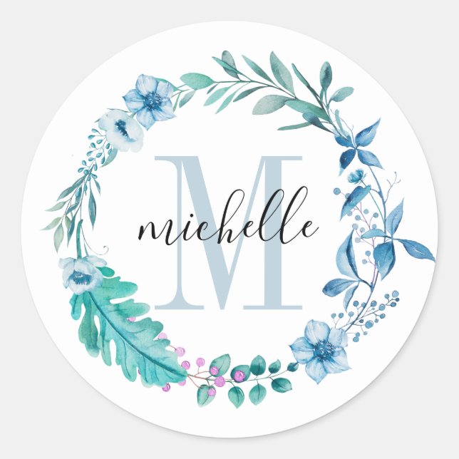 Sticker Rond Ressort floral personnalisable (Devant)