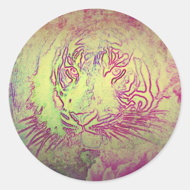 Sticker Rond Ressort tigre (Devant)