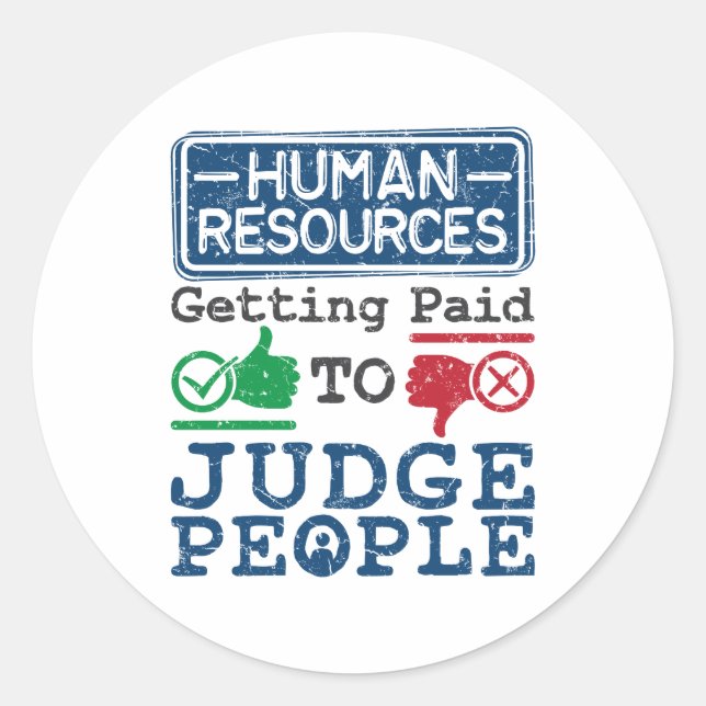 Sticker Rond Ressources humaines Paiement aux juges (Devant)