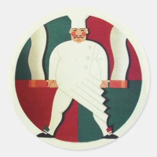 STICKER ROND RESTAURANT CHEF CUISINE NOURRITURE, RESTAURANT