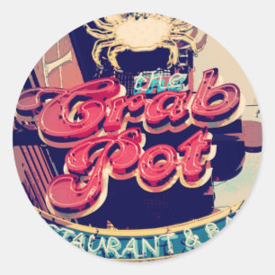 Sticker Rond Restaurant Crab Pot