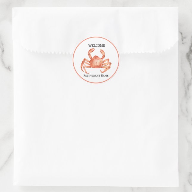 Sticker Rond Restaurant de fruits de mer accueil Crab rouge Per (Sac)
