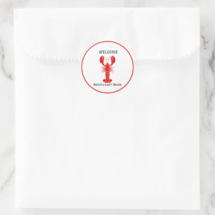 Sticker Rond Restaurant de fruits de mer accueil homard rouge P