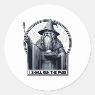 Sticker Rond Restaurant Humour Je vais faire la passe