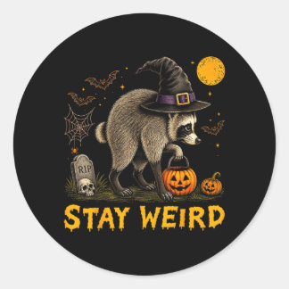 Sticker Rond Reste bizarde Jimothy Seattle Raccoon Halloween