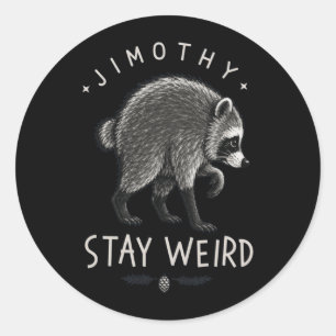 Sticker Rond Reste bizarre Jimothy Raccoon de Seattle poubelle