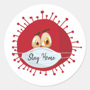 Sticker Rond Rester à la maison