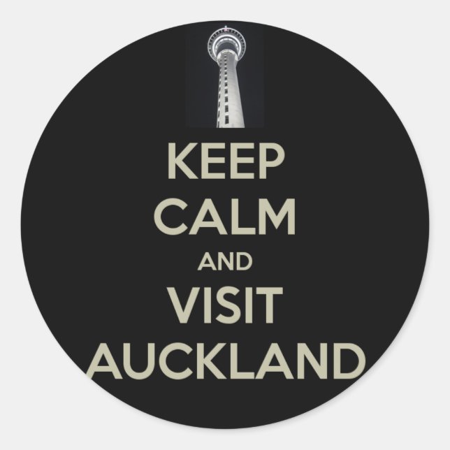 Sticker Rond rester calme visiter auckland (Devant)