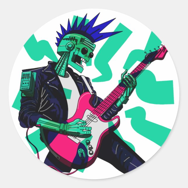 Sticker Rond Rester électrique (Devant)