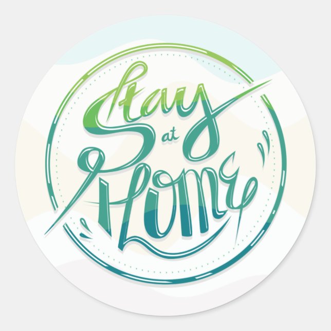 Sticker Rond Restez à la maison (Devant)