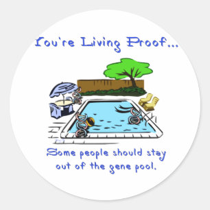 Sticker Rond Restez à l'écart de la piscine Gene