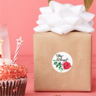 Sticker Rond Restez béni