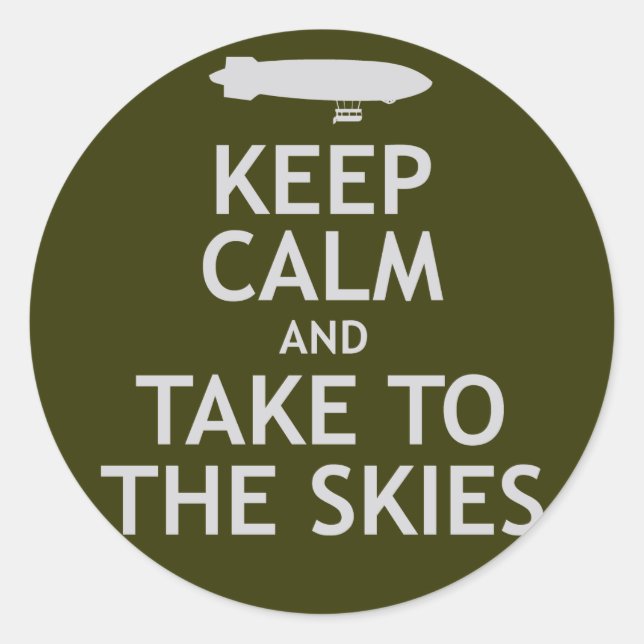 Sticker Rond Restez calme et prenez le ciel (Devant)