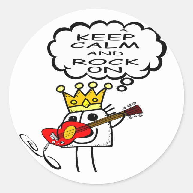 Sticker Rond Restez calme et rocher (Devant)