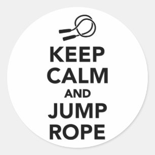 Sticker Rond Restez calme et sautez la corde