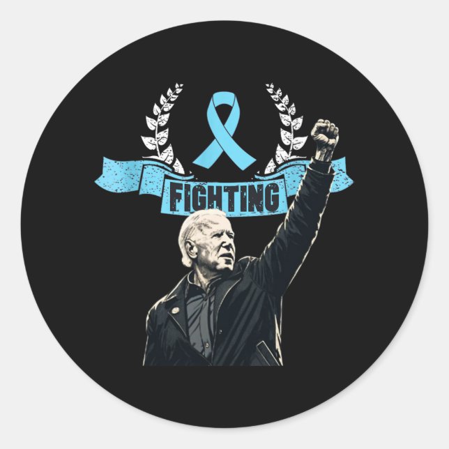 Sticker Rond Restez fort Biden Support Patriotique Prostat De R (Devant)