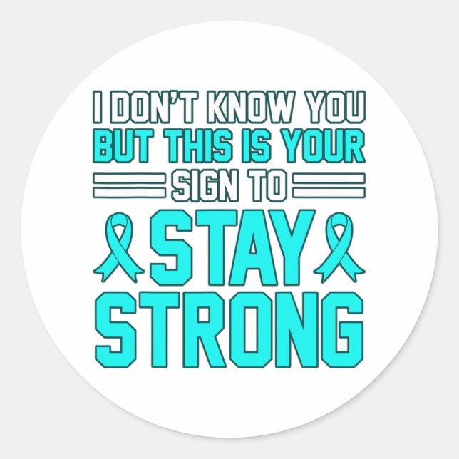 Sticker Rond Restez fort Ptsd Sensibilisation au stress Ruban G (Devant)