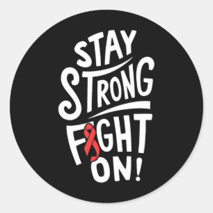 Sticker Rond Restez fort - Soutien à la sensibilisation à l'ané