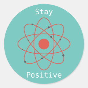 Sticker Rond Restez geek scientifique de physique atomique posi