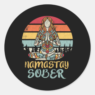 Sticker Rond Restez sobre Namastay Na Aa Méditation de récupéra