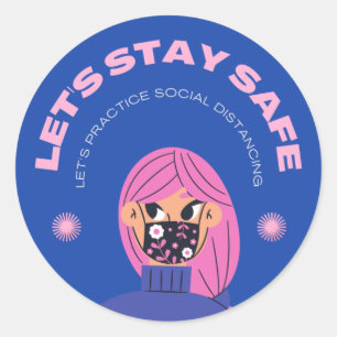 STICKER ROND RESTONS EN SÉCURITÉ