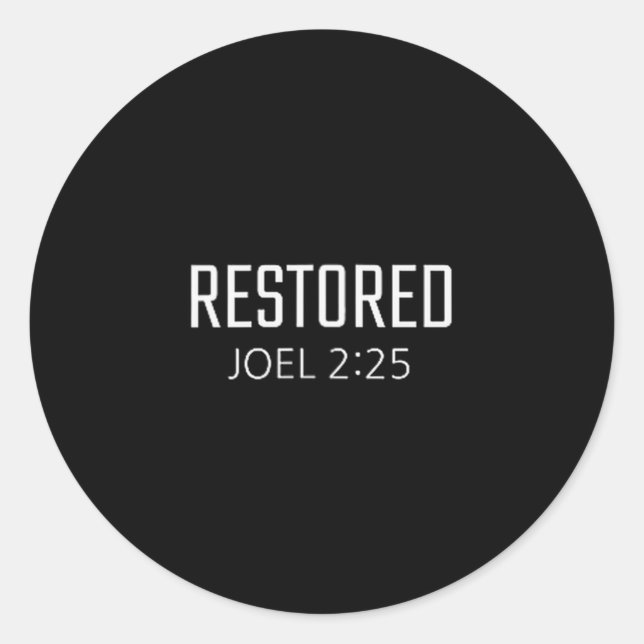 Sticker Rond Restored - Joel 2_25 Bible Religious Verse  (Devant)