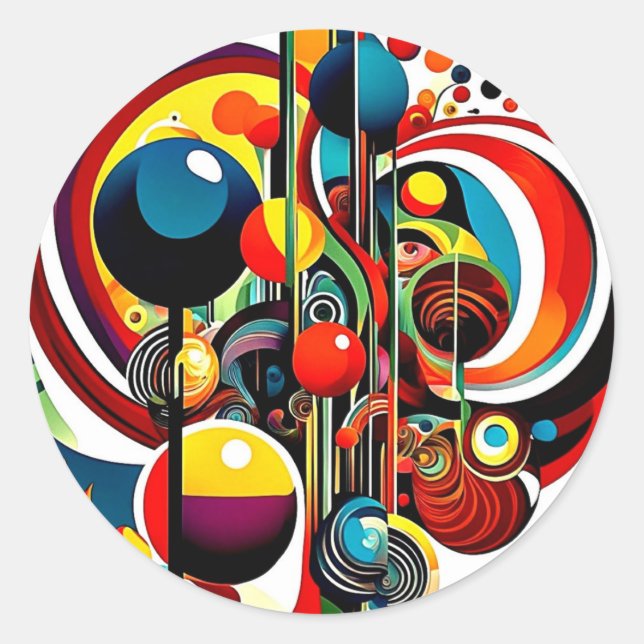 Sticker Rond Résumé Psychedelica 5 (Devant)