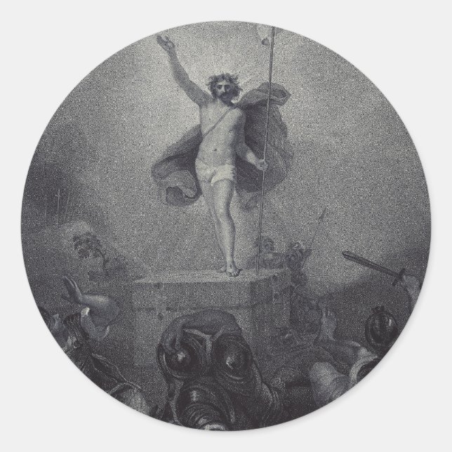 Sticker Rond Résurrection de Jésus-Christ (Devant)