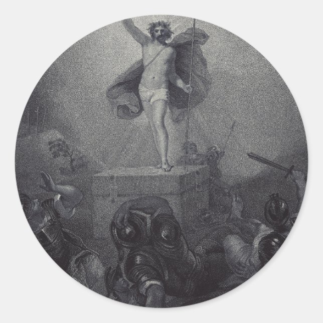 Sticker Rond Résurrection de Jésus-Christ (Devant)