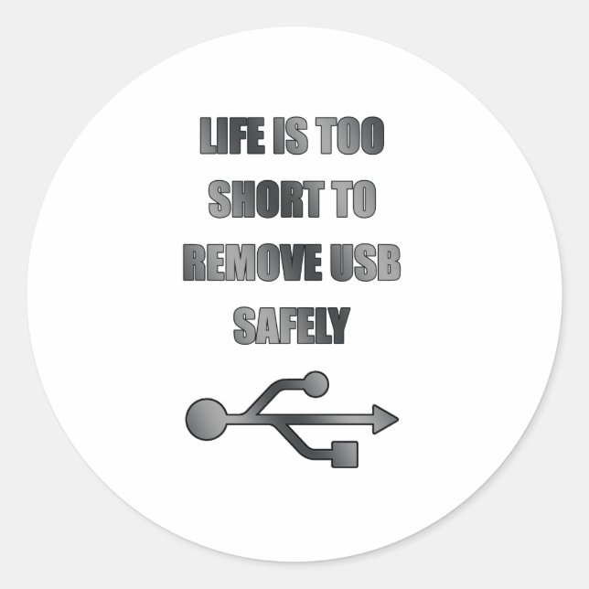 Sticker Rond retirer l'USB en toute sécurité (Devant)