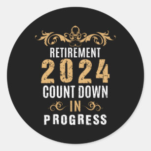 Sticker Rond Retiret Compte à rebours 2024 En cours Retrait