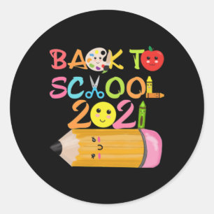 Sticker Rond Retour À L'École