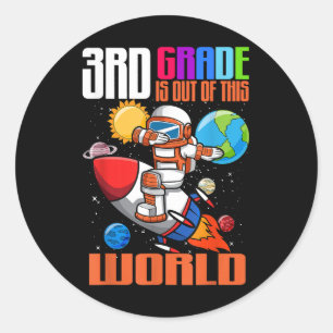 Sticker Rond Retour à l'école 3e année Sortie de cet espace mon