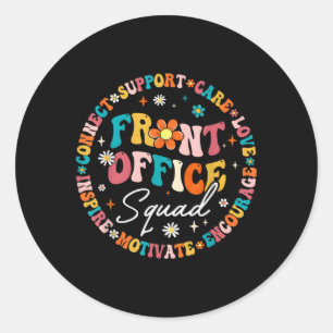 Sticker Rond Retour À L'École Bureau De L'Enseignant Squad Drôl