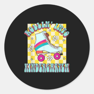 Sticker Rond Retour à l'école en roulant dans le groove de la m