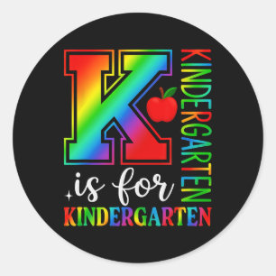 Sticker Rond Retour À L'École Enseignant Étudiant K Est Pour Le