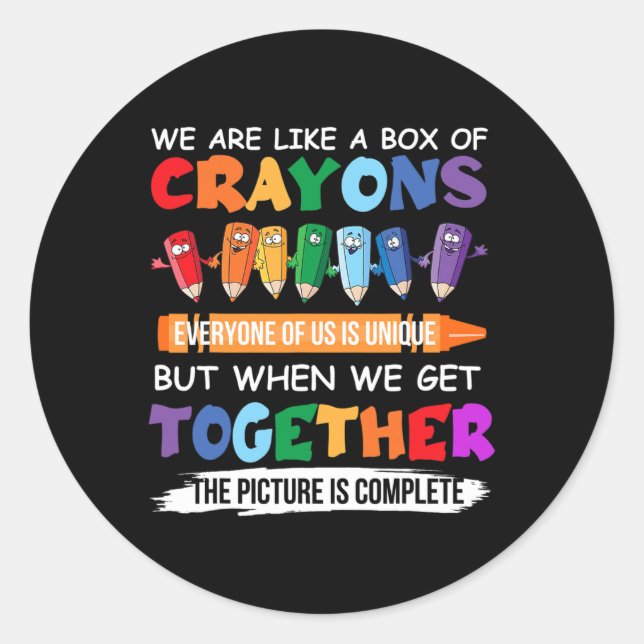 Sticker Rond Retour à l'école Enseignant Nous sommes comme une  (Devant)