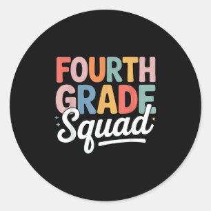 Sticker Rond Retour À L'École Équipe Étudiante De 4E Année