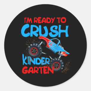 Sticker Rond Retour à l'école Garçons Premier jour de maternell