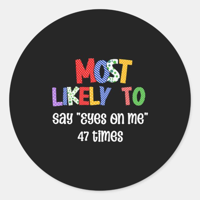 Sticker Rond Retour À L'École Groupe Enseignant - Drôle Équipe  (Devant)