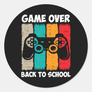 Sticker Rond Retour À L'École Jeu Drôle Sur Enseignant Étudiant