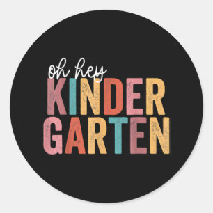 Sticker Rond Retour À L'École Kinder Étudiants Enseignant Oh He
