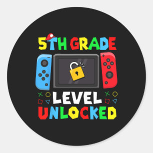 Sticker Rond Retour à l'école Niveau 5e année Débloqué Enfants