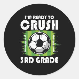 Sticker Rond Retour à l'école Premier jour de 3e année Football