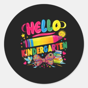 Sticker Rond Retour À L'École Premier Jour De La Maternelle Cel