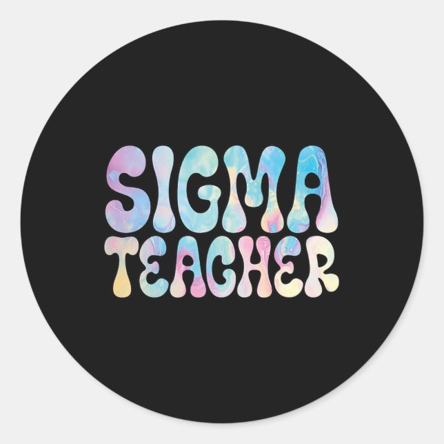 Sticker Rond Retour à l'école Sigma Enseignant mème amoureux Hu (Devant)