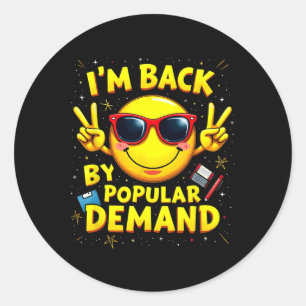 Sticker Rond Retour À L'École Smile Face Enseignant Je Reviens 